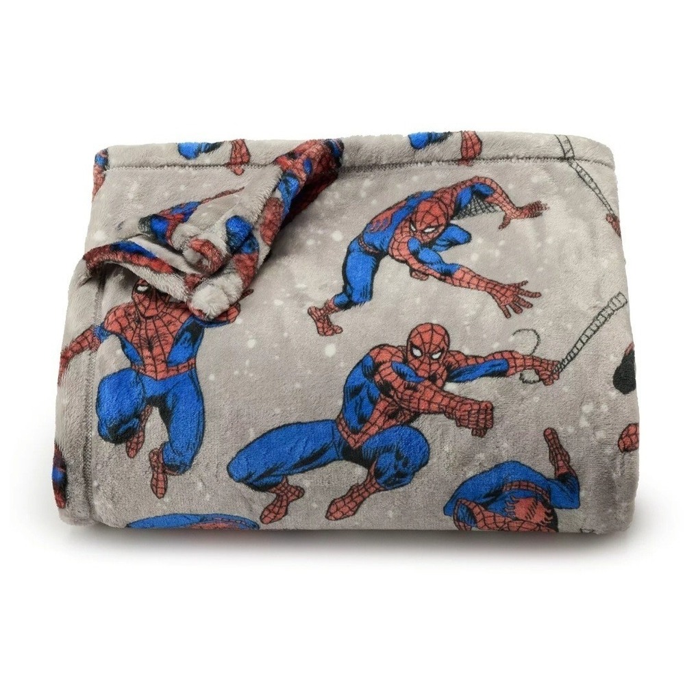 MARVEL'S The Spider-Man The Big One Gray Oversized Fleece Throw - 5' x 6' New